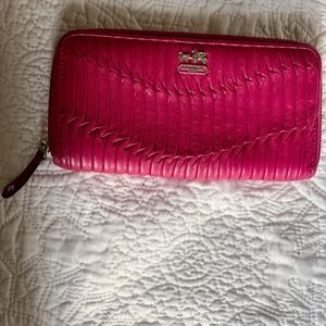 Fuchsia Quilted Coach Wallet